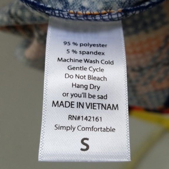 LULAROE Cassie Blue Orange Pencil Skirt Size Small - Picture 7 of 7